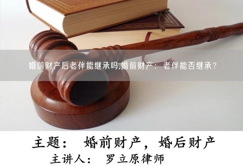 婚前财产,婚后财产 (主讲人:罗立原律师)